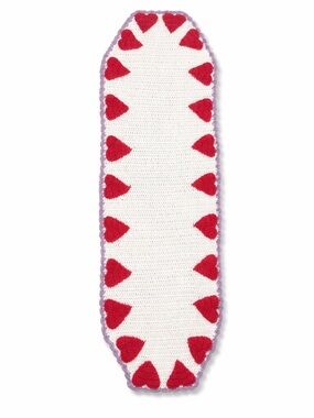 Handmade Crochet Runner Red Hearts Cottagecore Prairie Valentine Boho Farmhouse